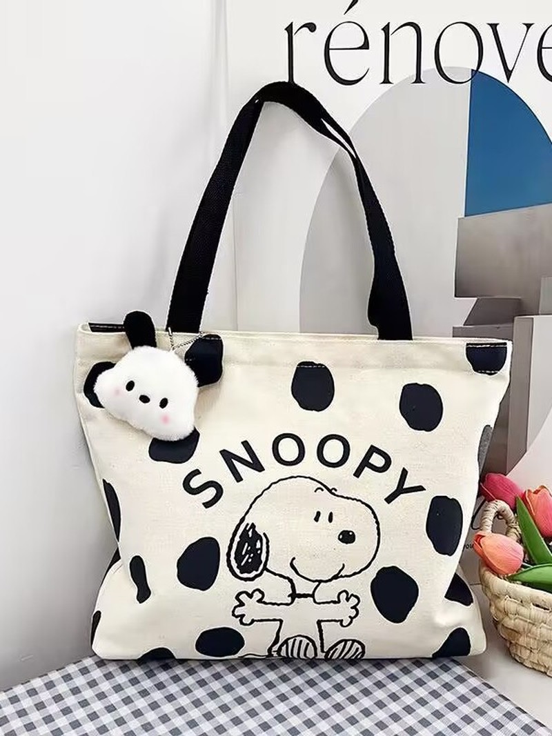 Women'S Bags Handbags - Cartoon Snoopy Canvas Shoulder Bag for