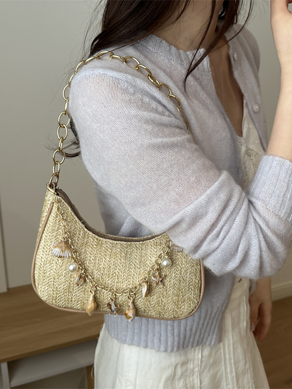Fashionable  Pearl Straw Woven - Women'S Young Bags recension och pris