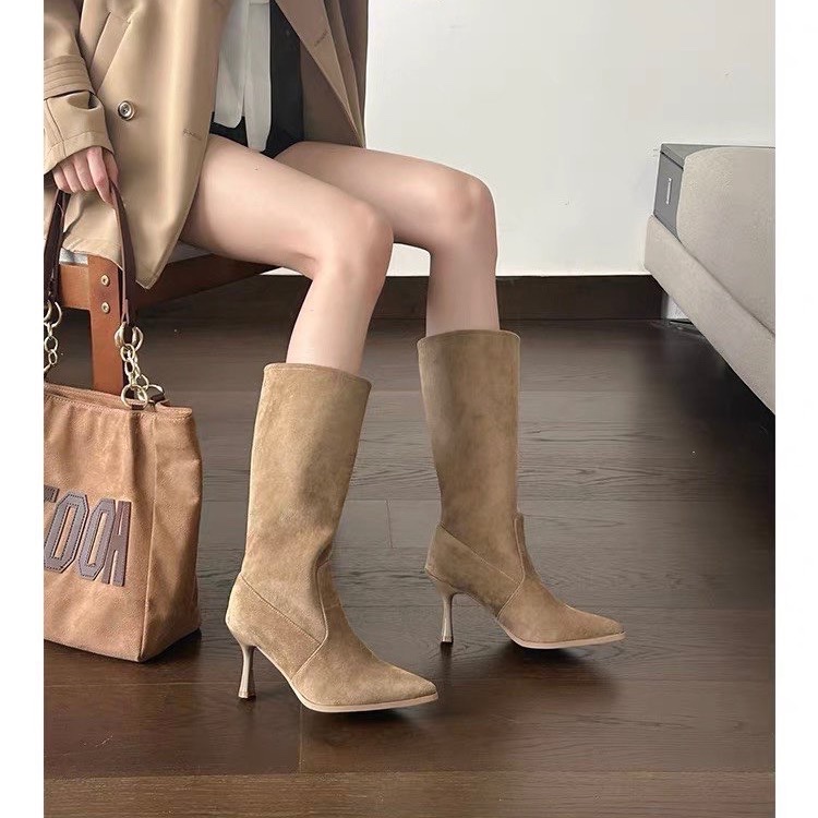 Cow Suede Mid-calf Modern Boot - Women Bags On Sale recension och pris